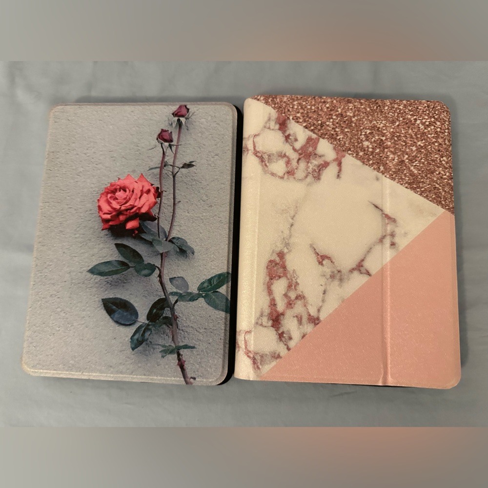 Set of two Rose and Marble Tablet E-Reader Cases